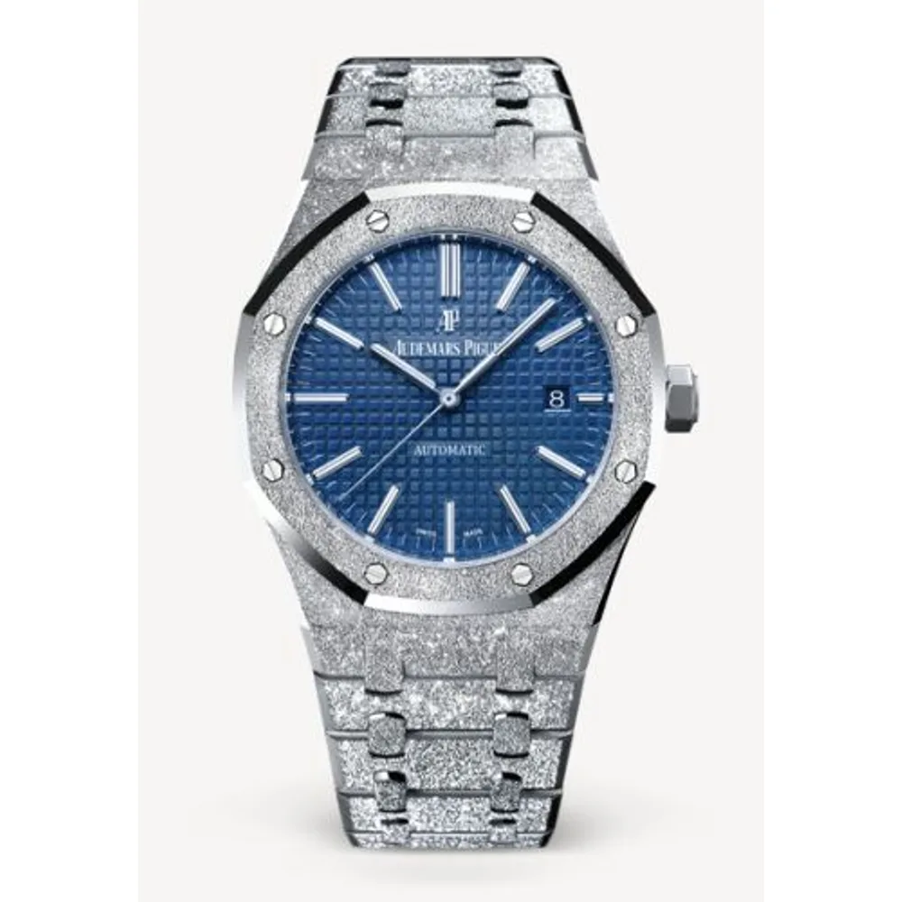 Audemars Piguet Royal Oak 15410 Frosted White Gold / Blue