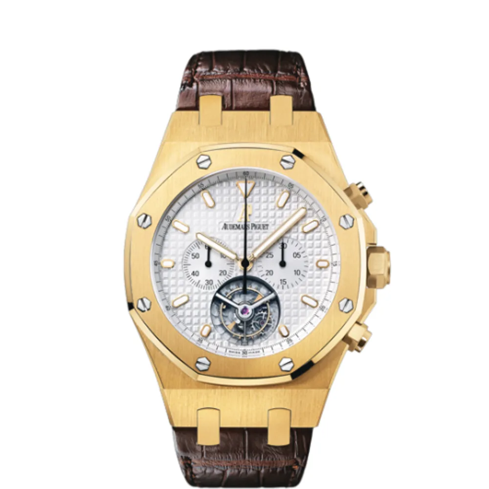 Audemars Piguet Royal Oak Tourbillon Chronograph Yellow Gold / Silver / Strap