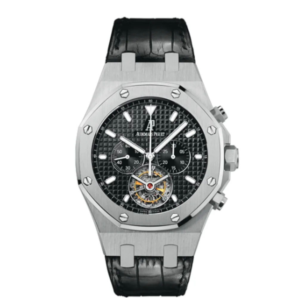 Audemars Piguet Royal Oak Tourbillon Chronograph Stainless Steel / Black / Strap