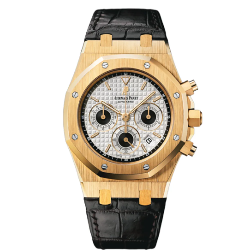 Audemars Piguet Royal Oak 26022 Chronograph Yellow Gold / Silver / Strap