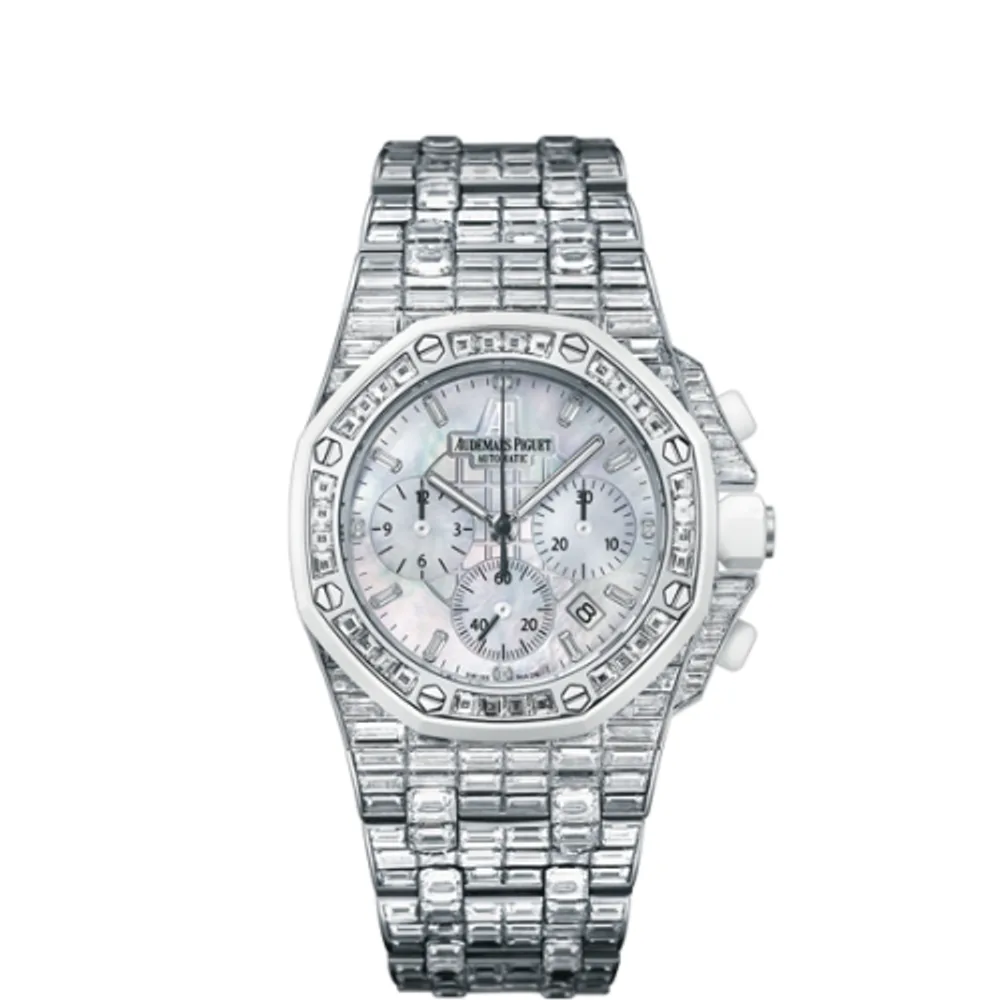 Audemars Piguet Royal Oak OffShore 26114 Chronograph White Gold / Baguette / MOP