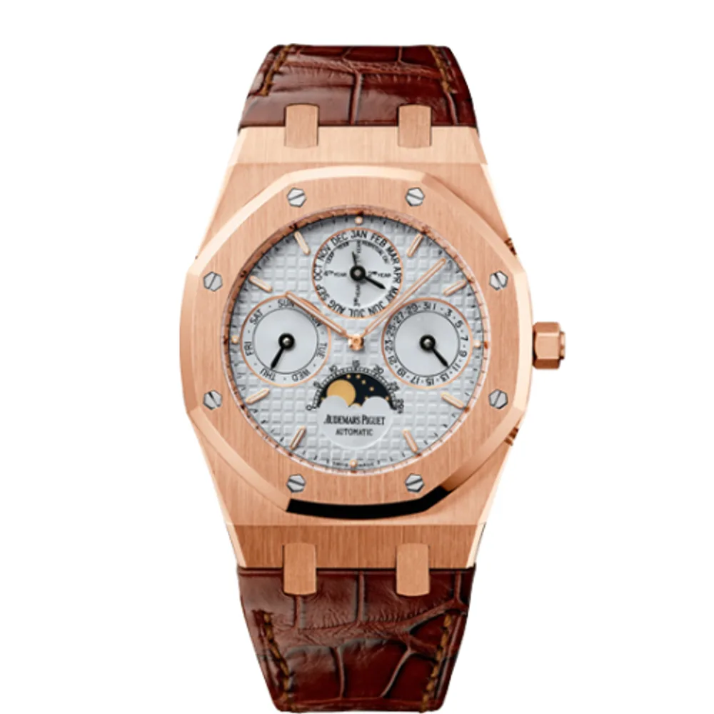 Audemars Piguet Royal Oak Perpetual Calendar Pink Gold / Silver / Strap