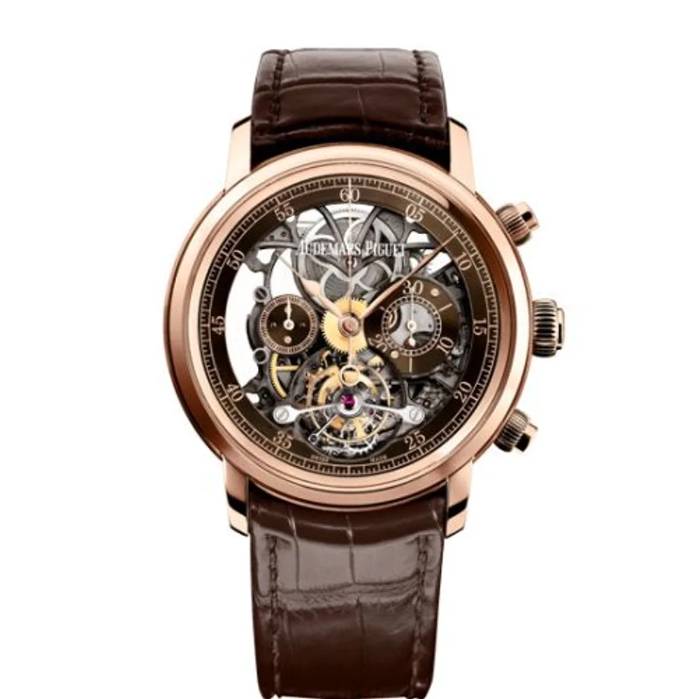 Audemars Piguet Jules Audemars 26346 Tourbillon Chronograph Openworked Pink Gold