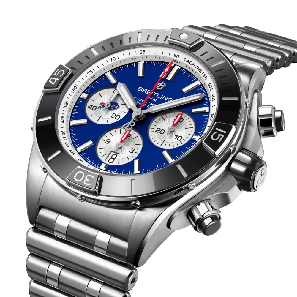 Breitling Super Chronomat B01 Chronograph 44 NFL Buffalo Bills Edition, Stainless steel · 44 mm · Blue