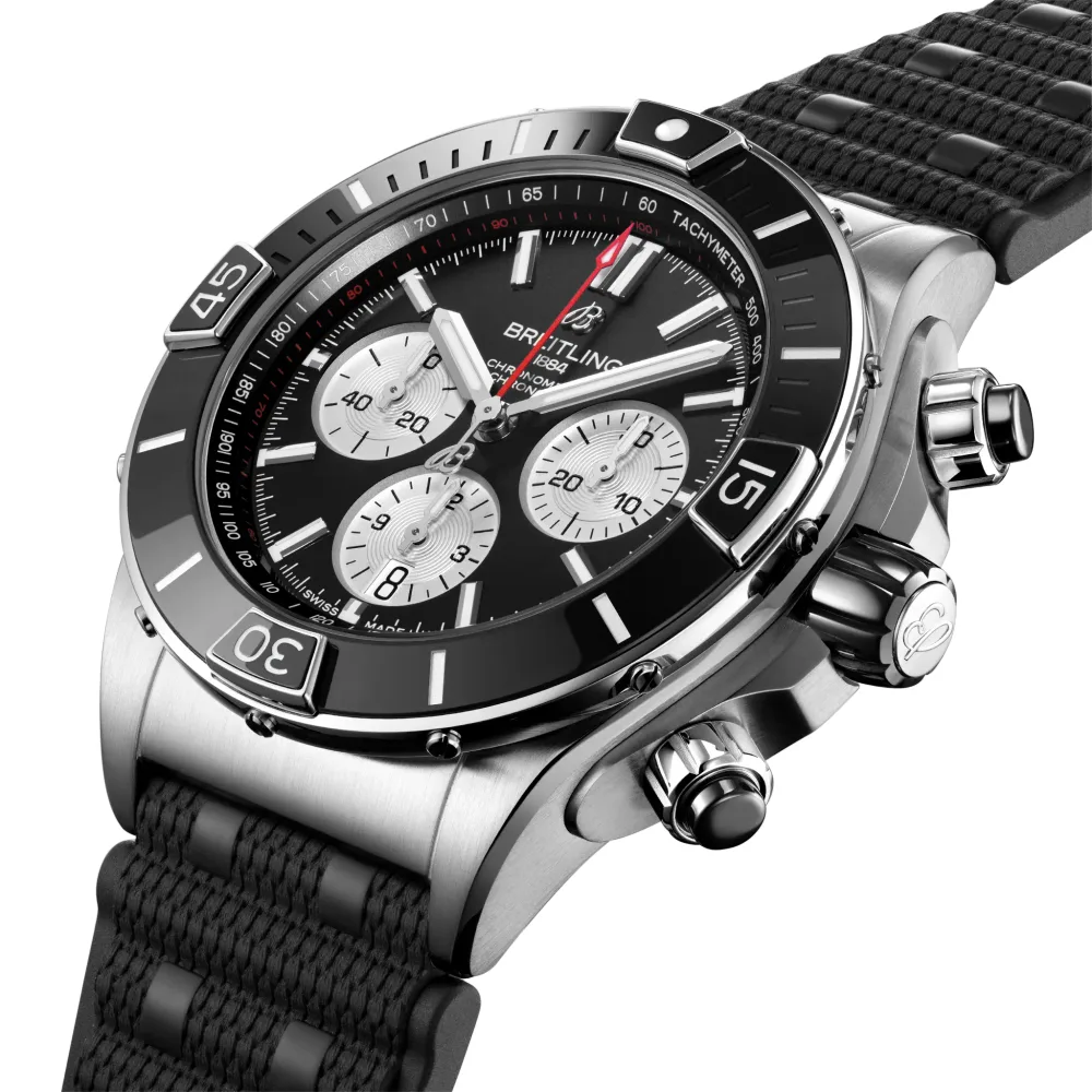 Breitling Super Chronomat B01 44, Stainless steel · 44 mm · Black