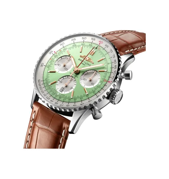 Breitling Navitimer B01 Chronograph 41, Stainless steel · 41 mm · Mint green