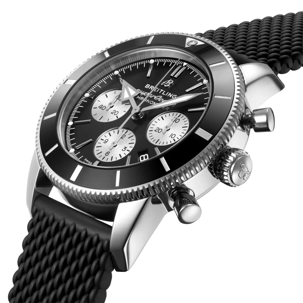 Breitling Superocean Heritage B01 Chronograph 44, Stainless steel · 44 mm · Black