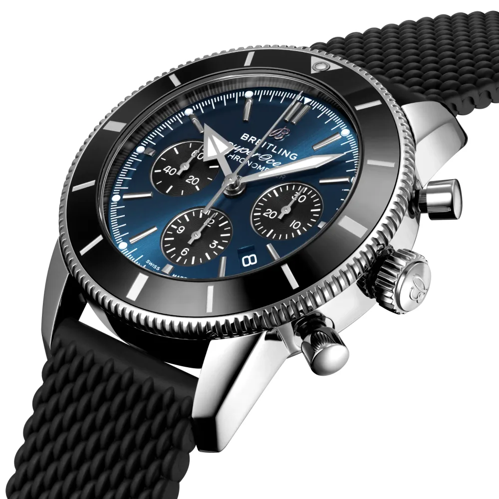 Breitling Superocean Heritage B01 Chronograph 44, Stainless steel · 44 mm · Blue
