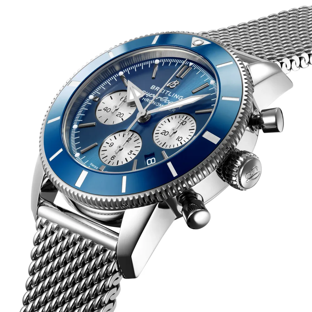 Breitling Superocean Heritage B01 Chronograph 44, Stainless steel · 44 mm · Blue