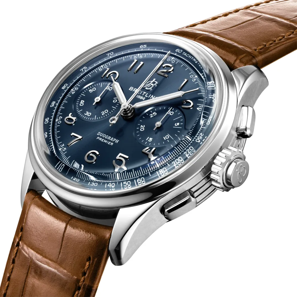 Breitling Premier B15 Duograph 42, Stainless steel · 42 mm · Blue