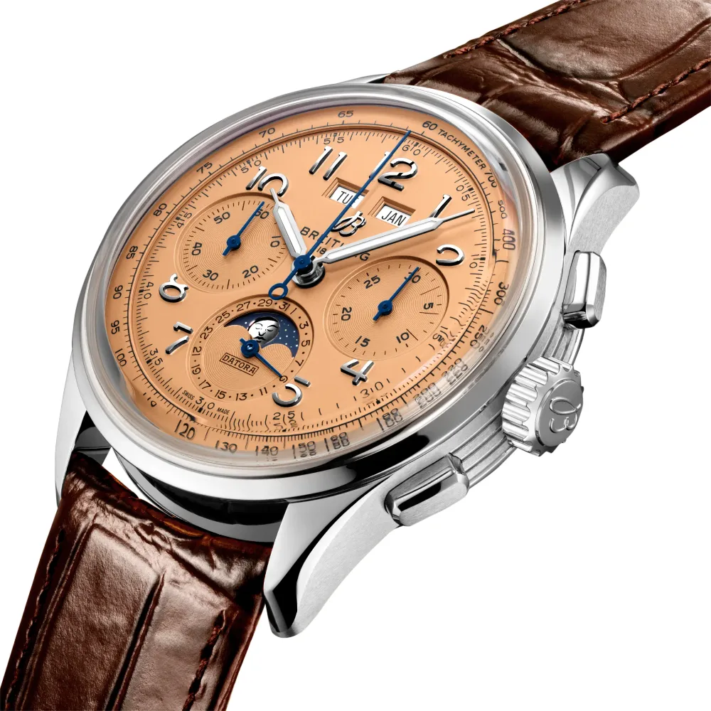 Breitling Premier B25 Datora 42, Stainless steel · 42 mm · Copper