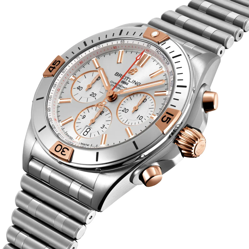 Breitling Chronomat B01 42, Stainless steel & 18k red gold · 42 mm · Cream