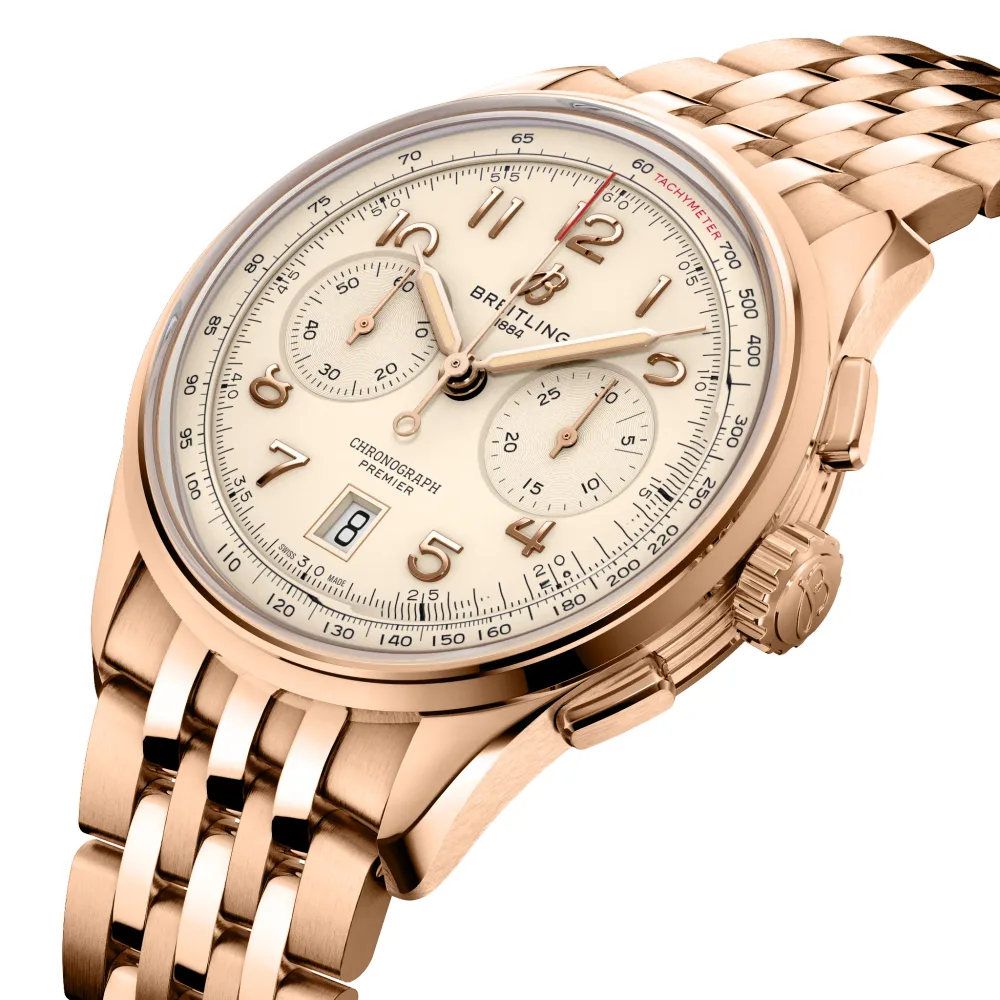 Breitling Premier B01 Chronograph 42, 18k red gold · 42 mm · Cream