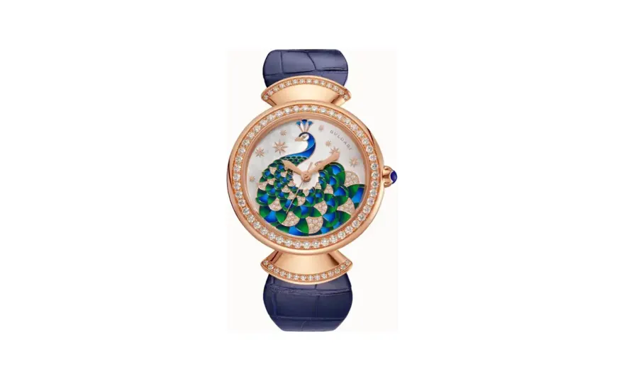 Bulgari Divas' Dream Watch Rose Gold Blue, Green, White with Diamonds