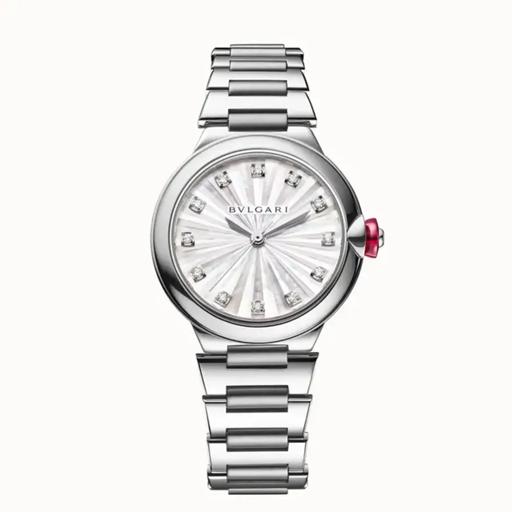 Bulgari Lvcea Watch Steel White with Diamonds
