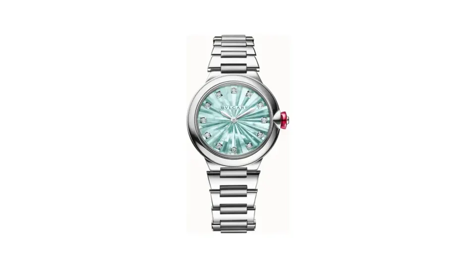 Bulgari Lvcea Watch Steel Green with Diamonds