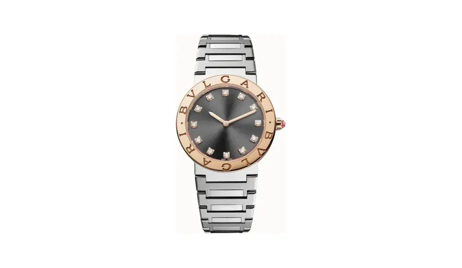 Bulgari Bvlgari Bvlgari Watch Steel and Gold Silver Pink with Diamonds