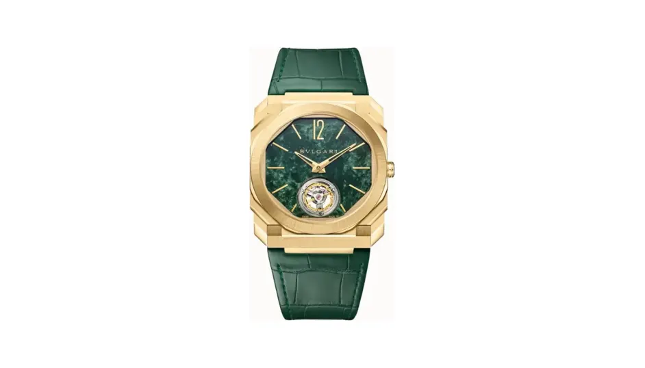 Bulgari Octo Finissimo Watch Yellow Gold with Green Marble