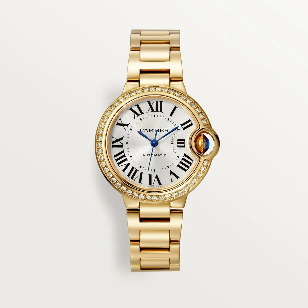 Cartier Ballon Bleu de Cartier, 33 mm, mechanical movement with automatic winding, yellow gold, diamonds