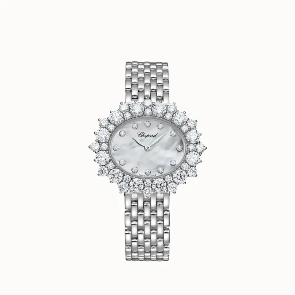 Chopard L'Heure du Diamant, Medium, automatic, ethical white gold, diamonds