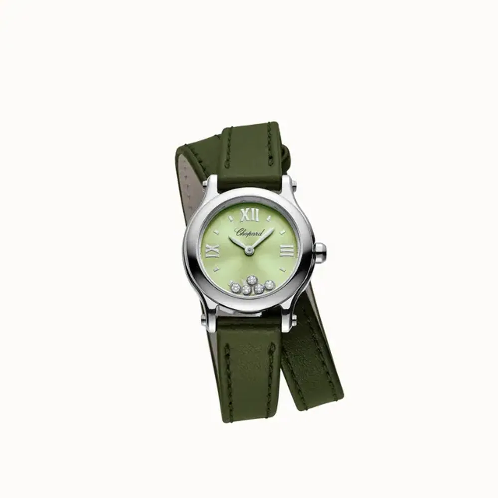 Chopard Happy Sport, 25 mm, quartz, Lucent Steel™, diamonds