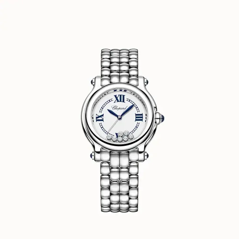 Chopard Happy Sport The First, 33 mm, quartz, Lucent Steel™, diamonds