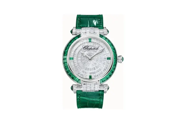Chopard IMPERIALE Joaillerie, 40 mm, automatic, ethical white gold, diamonds, emeralds