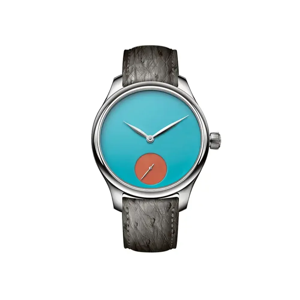 H. Moser & Cie. Endeavour Small Seconds Concept POP Turquoise and deep orange coral