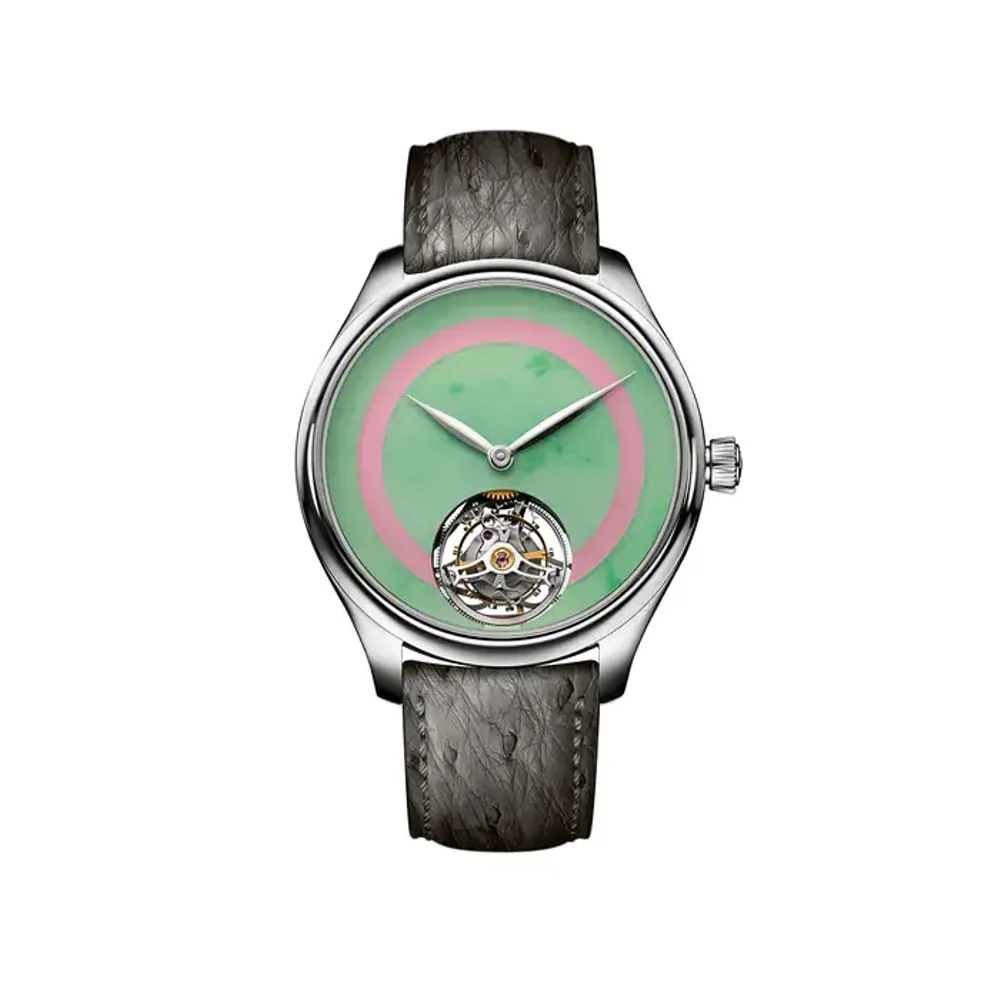 H. Moser & Cie. Endeavour Tourbillon Concept POP Burmese jade and pink opal