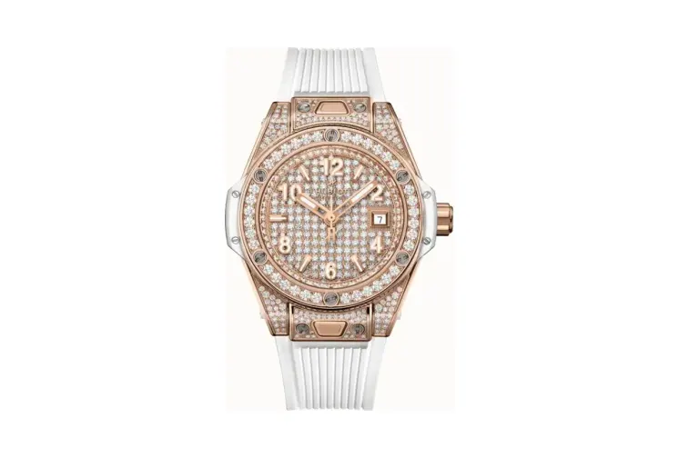 Hublot Big Bang One Click King Gold White Full Pavé 33 mm