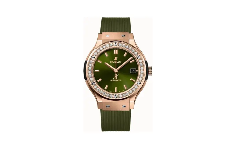 Hublot Classic Fusion King Gold Green Diamonds 38 mm