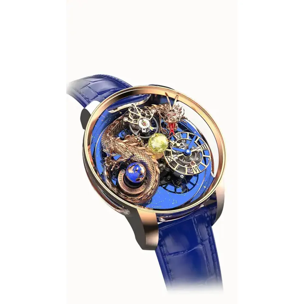 Jacob & Co. Astronomia Dragon — Rose Gold Dragon in Rose Gold, 18K Rose Gold and Sapphire Side Panes