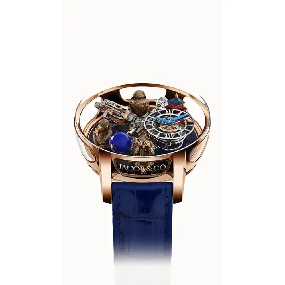 Jacob & Co. Astronomia Art — Three Wise Monkeys + Temple (Rose Gold)