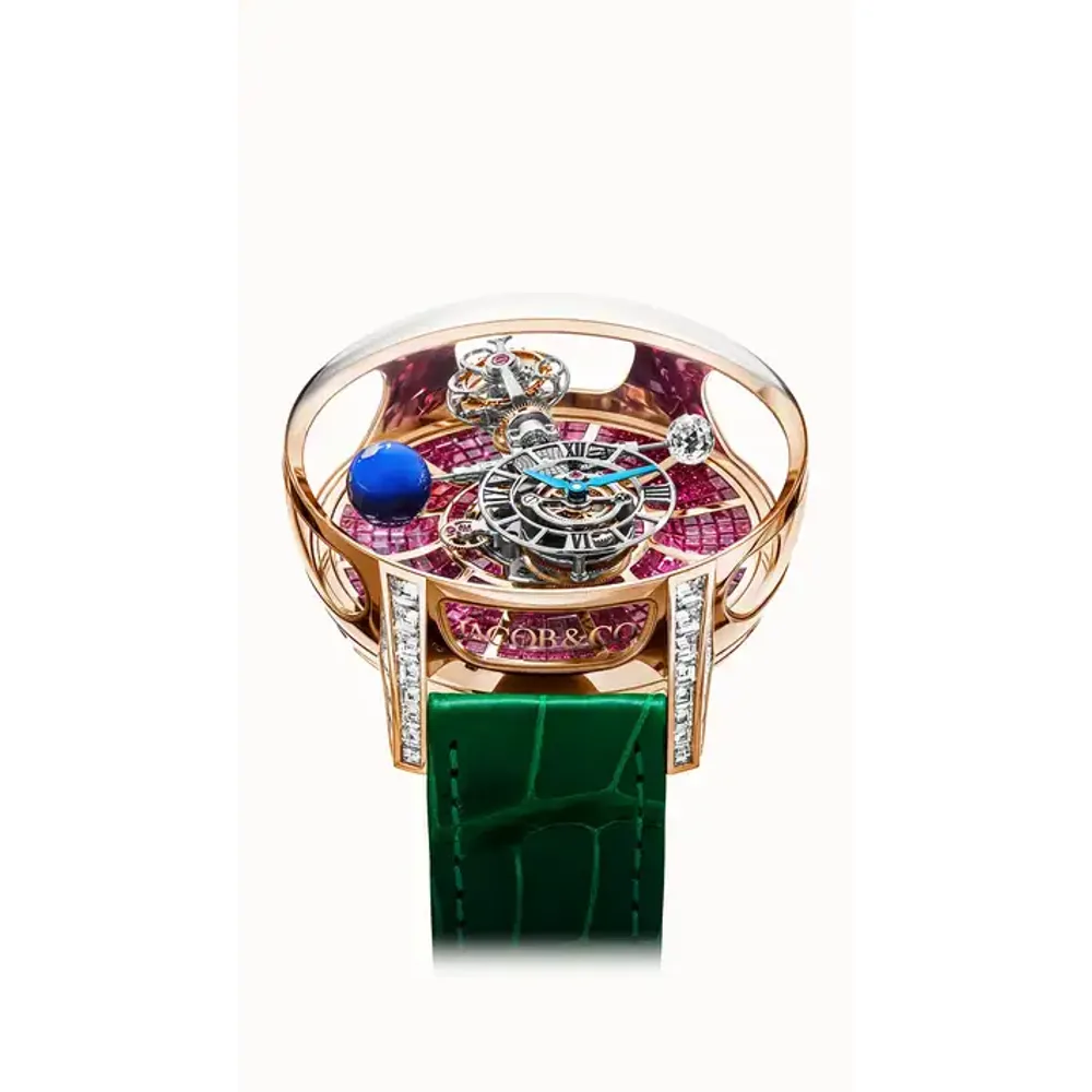 Jacob & Co. Astronomia Tourbillon Baguette — Rose Gold, Rubies