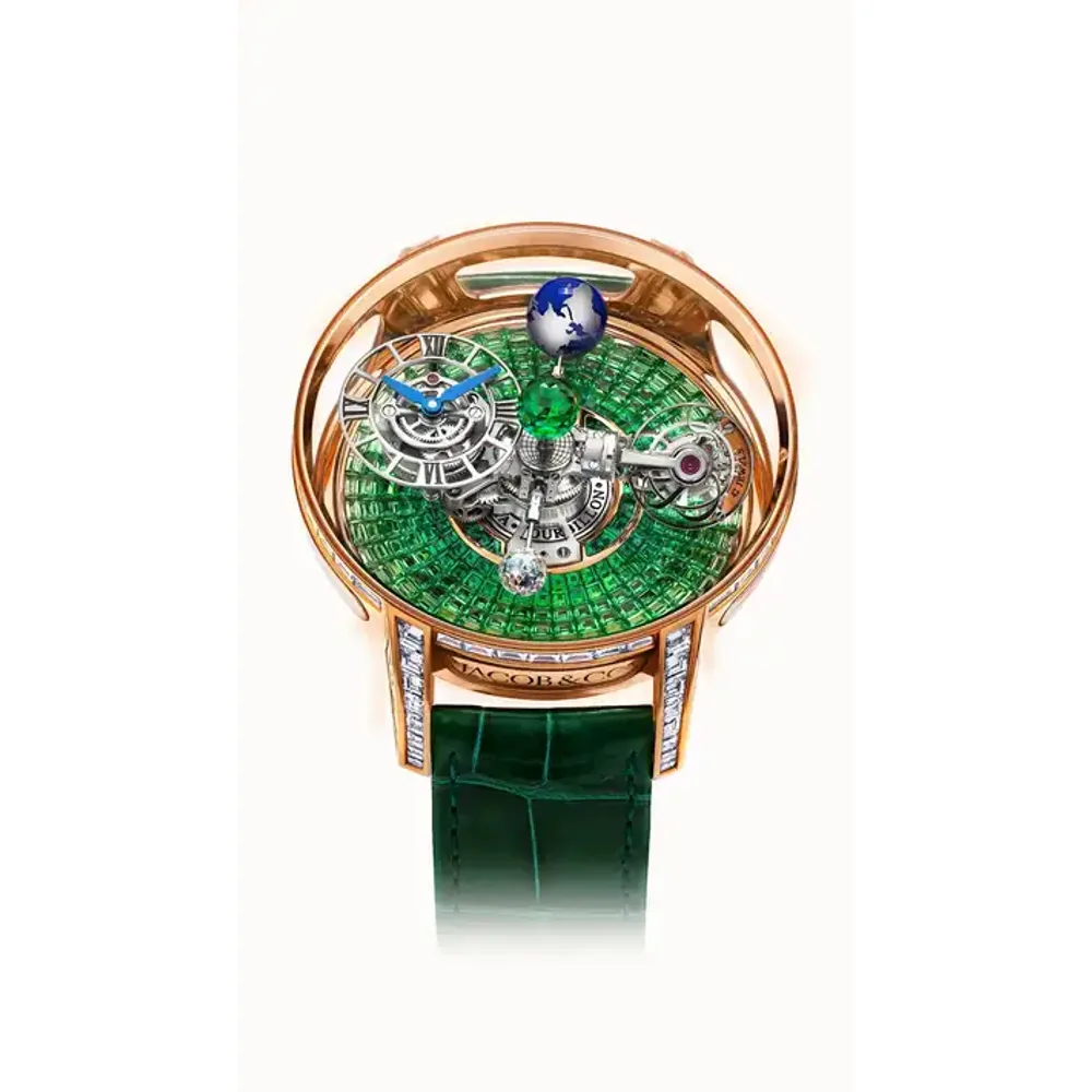 Jacob & Co. Astronomia Tourbillon Baguette — Rose Gold, Tsavorites