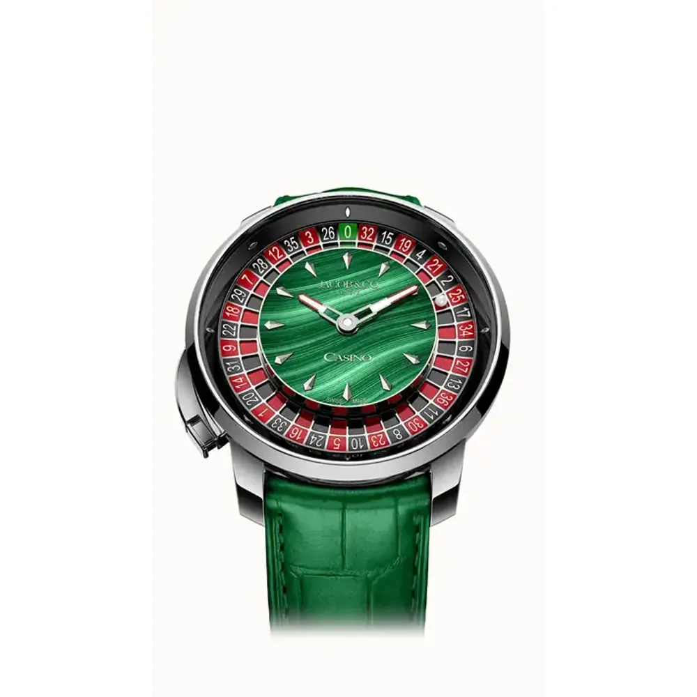 Jacob & Co. Casino Tourbillon — White Gold, Malachite Dial