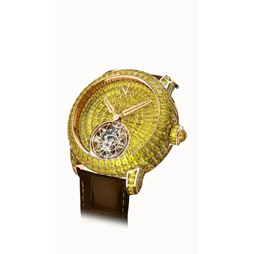 Jacob & Co. Caviar Tourbillon — Yellow Sapphires, 18K Rose Gold