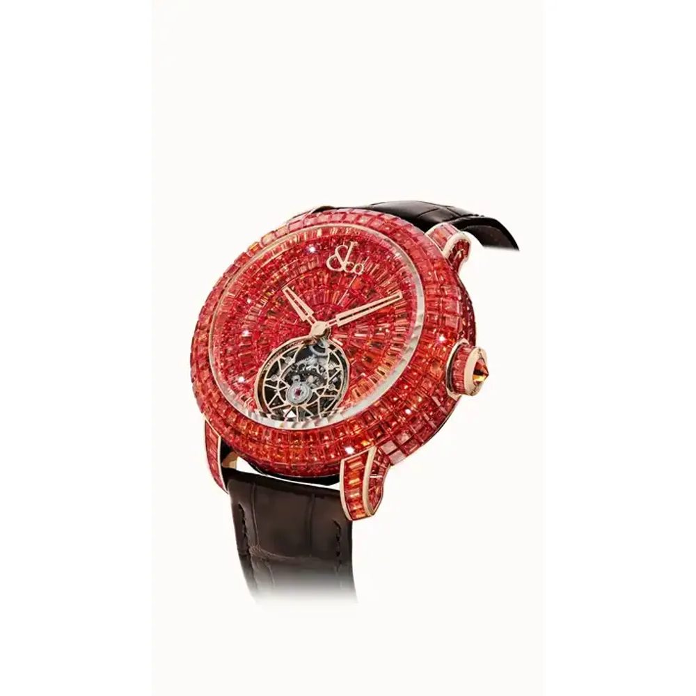 Jacob & Co. Caviar Tourbillon — Orange Sapphires 44mm