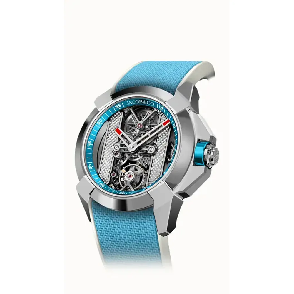 Jacob & Co. Epic X Bridges — Stainless Steel (Light Blue, Gray Movement)