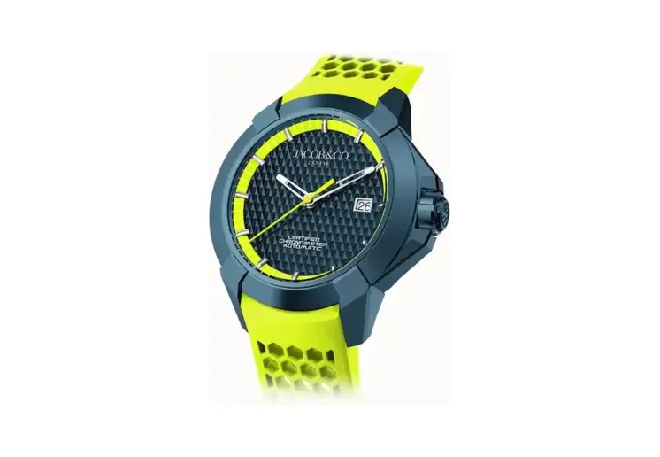 Jacob & Co. Epic X Sport — Blue PVD Steel & Neon Yellow
