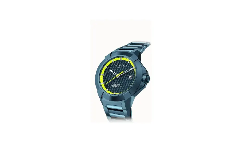 Jacob & Co. Epic X Sport — Blue PVD Steel & Neon Yellow (Metal Bracelet)