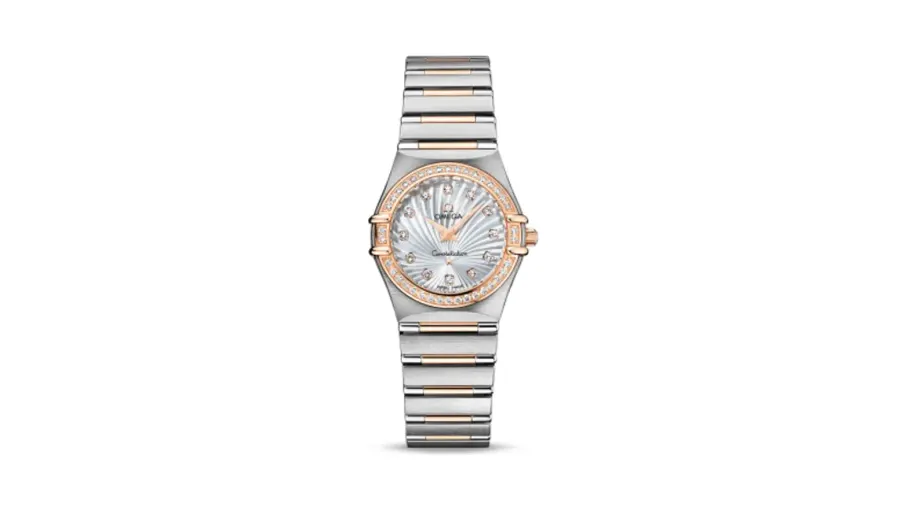 Omega Constellation Quartz 25.5 Stainless Steel / Red Gold / Diamond / MOP Supernova / 160 Years