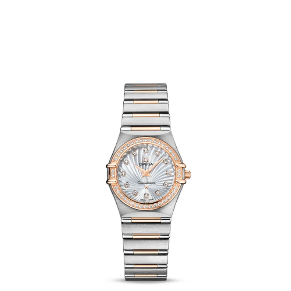 Omega Constellation Quartz 25.5 Stainless Steel / Red Gold / Diamond / MOP Supernova / 160 Years