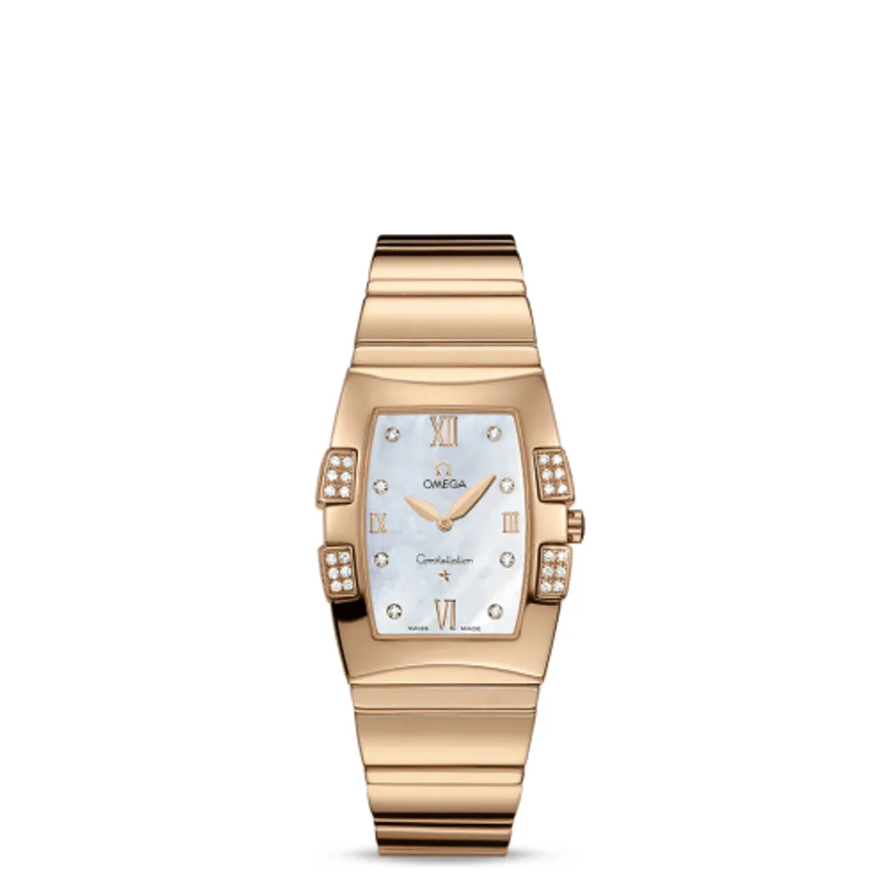 Omega Constellation Quadrella Quartz 25 Red Gold / MOP