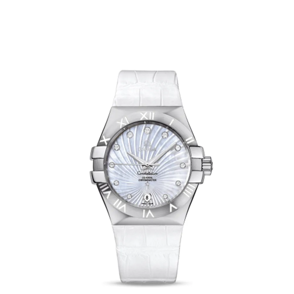 Omega Constellation Co-Axial 35 Stainless Steel / MOP Supernova / Alligator