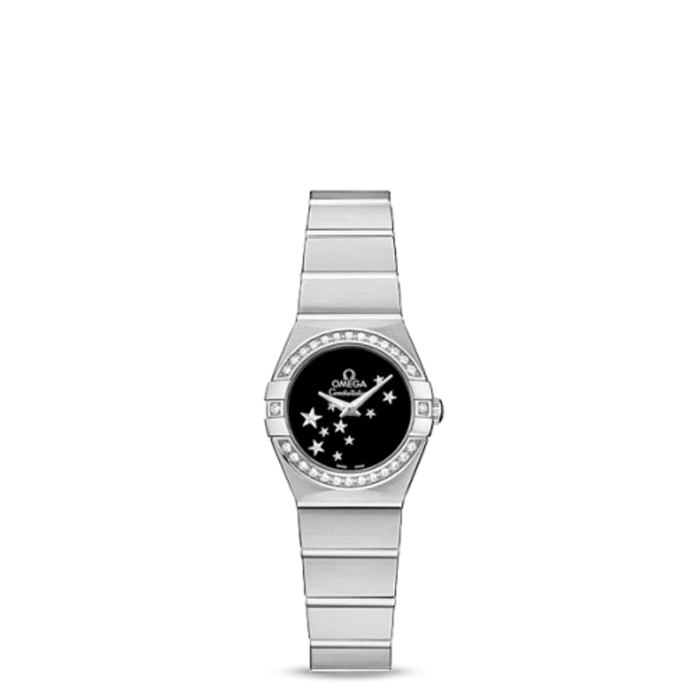 Omega Constellation Quartz 24 Brushed Stainless Steel / Diamond / Black Star