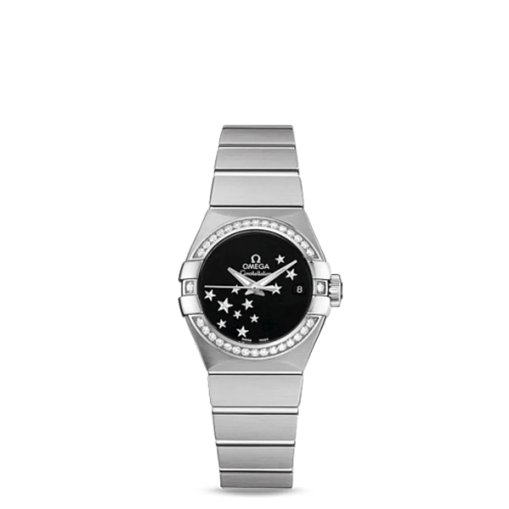 Omega Constellation Co-Axial 27 Brushed Stainless Steel / Diamond / Black Stars