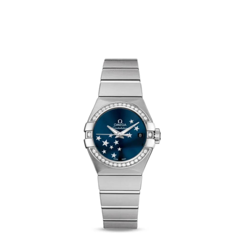 Omega Constellation Co-Axial 27 Brushed Stainless Steel / Diamond / Orbis