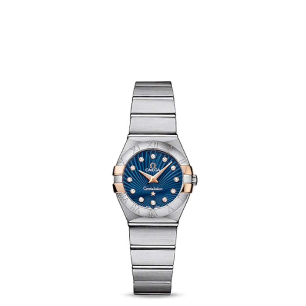 Omega Constellation Quartz 24 Brushed Stainless Steel / Gold Claws / Blue Supernova