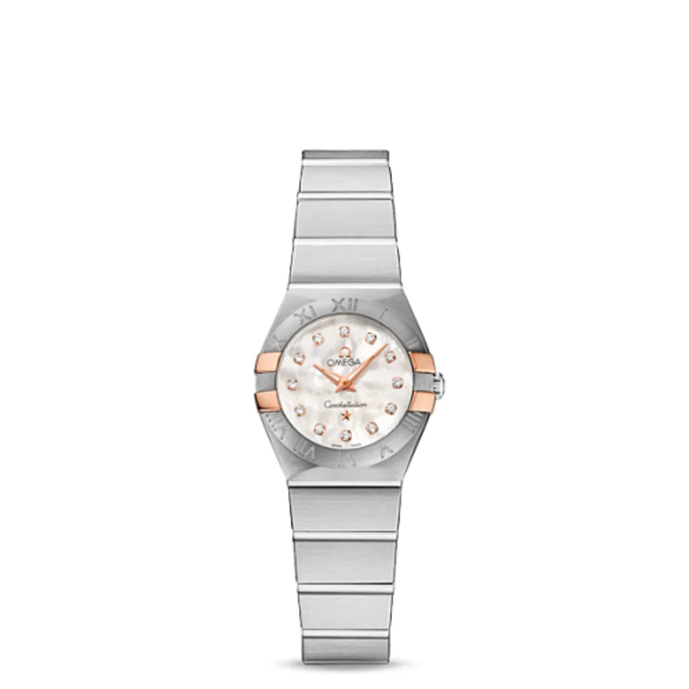 Omega Constellation Quartz 24 Brushed Stainless Steel / Red Gold Claws / Diamond MOP